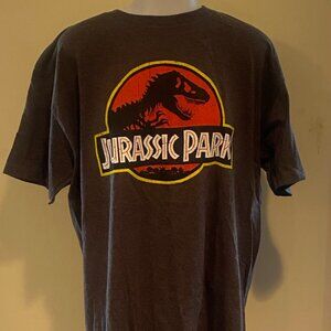 Jurasic Park Logo Mens T Shirt Short Sleeve XL Dark Gray Color